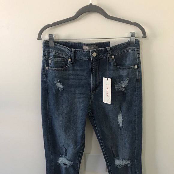 1 left⬇️JustUSA High Rise Distressed Skinny Jeans - Picture 12 of 15